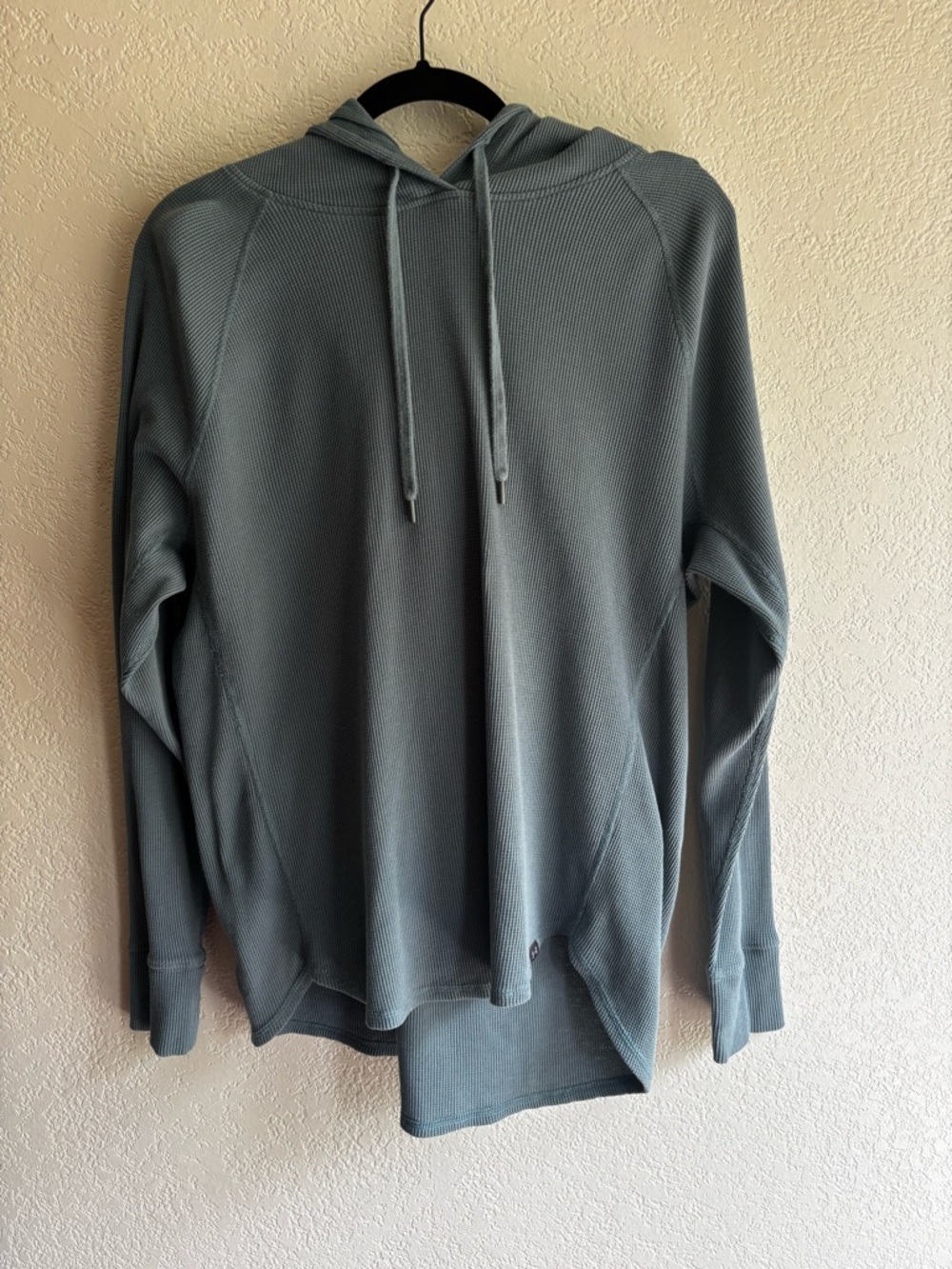 Under Armour Hoodie Womens XL Green Waffle Knit Loose Fit Long Sleeve Pullover